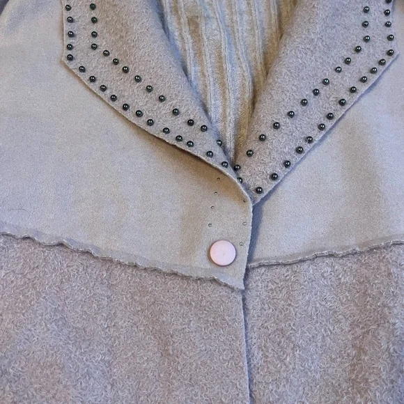 Simply Couture Pink Studded Cardigan Coat Button Closure Long Women’s Size Large - Picture 5 of 8